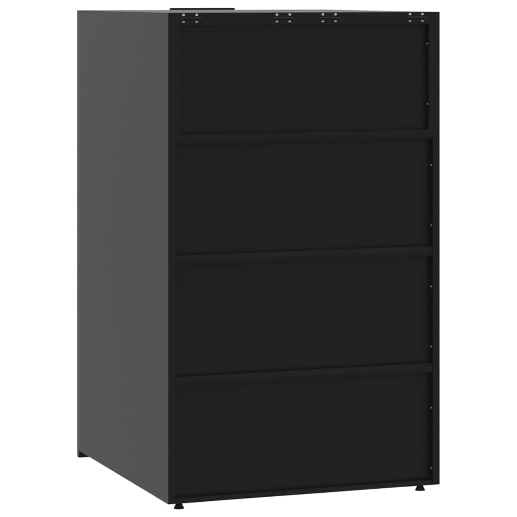 Wheelie Bin Storage for 4 Bins Black 276x79x117 cm Steel