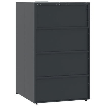 Wheelie Bin Storage for 2 Bins Anthracite 138x79x117 cm Steel