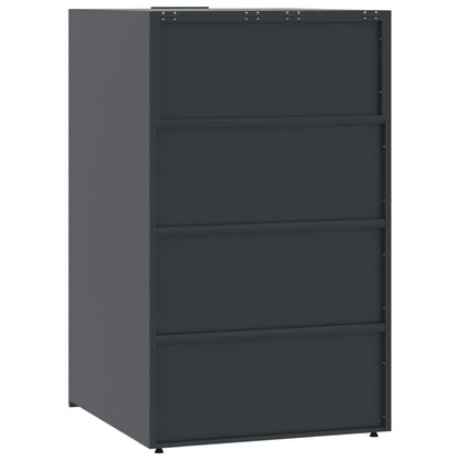 Wheelie Bin Storage for 5 Bins Anthracite 345x79x117 cm Steel