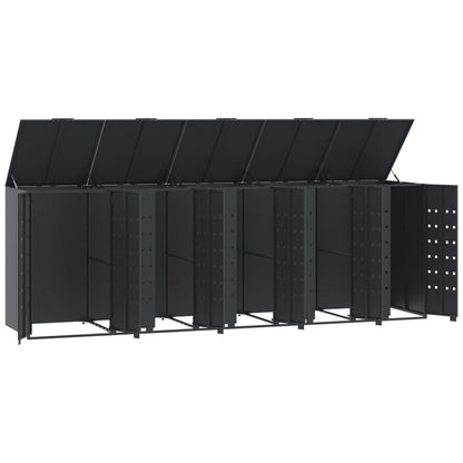 Wheelie Bin Storage for 5 Bins Anthracite 345x79x117 cm Steel