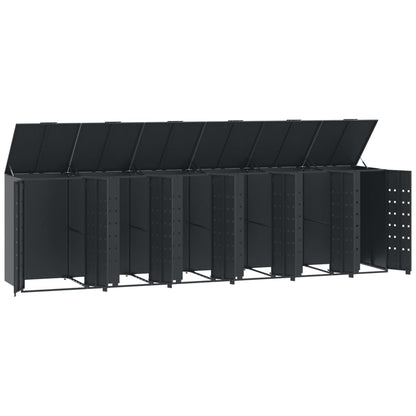 Wheelie Bin Storage for 6 Bins Anthracite 414x79x117 cm Steel