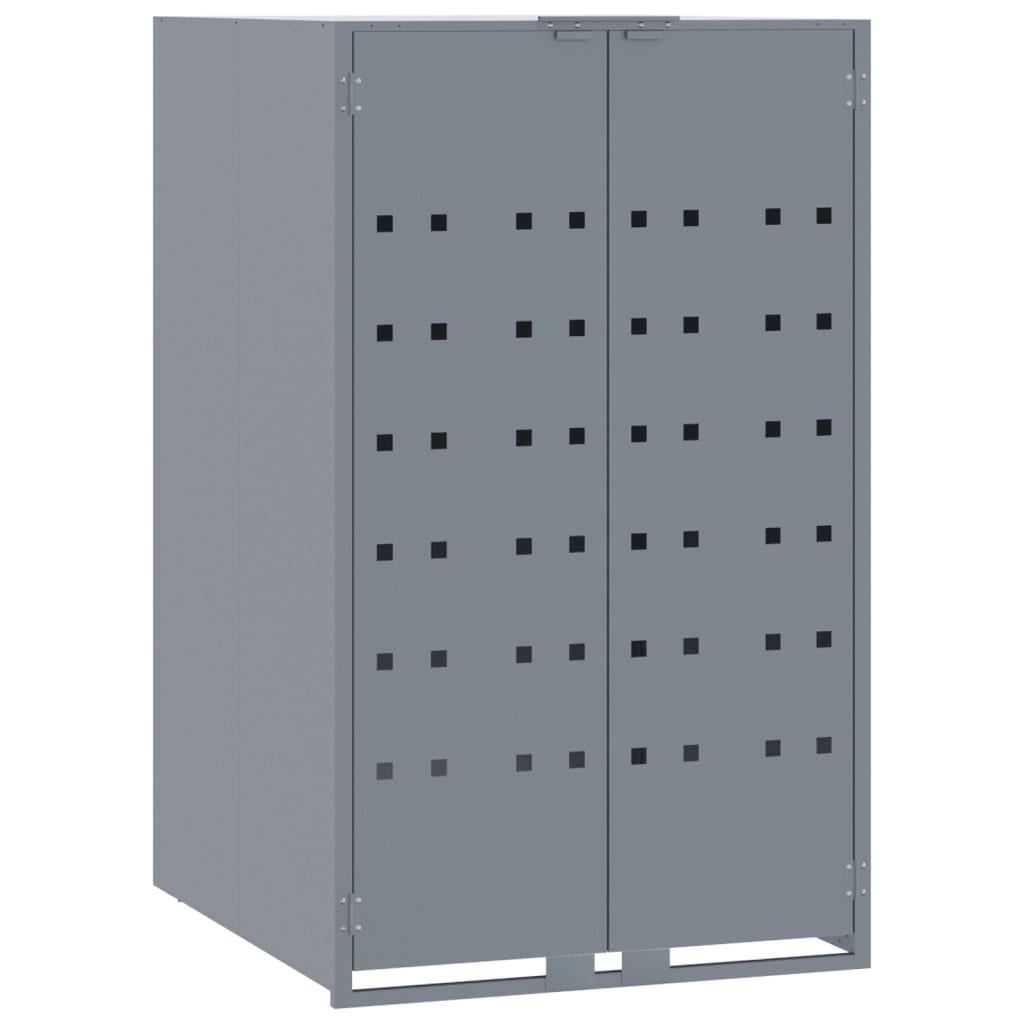 Wheelie Bin Storage for 2 Bins Grey 138x79x117 cm Steel