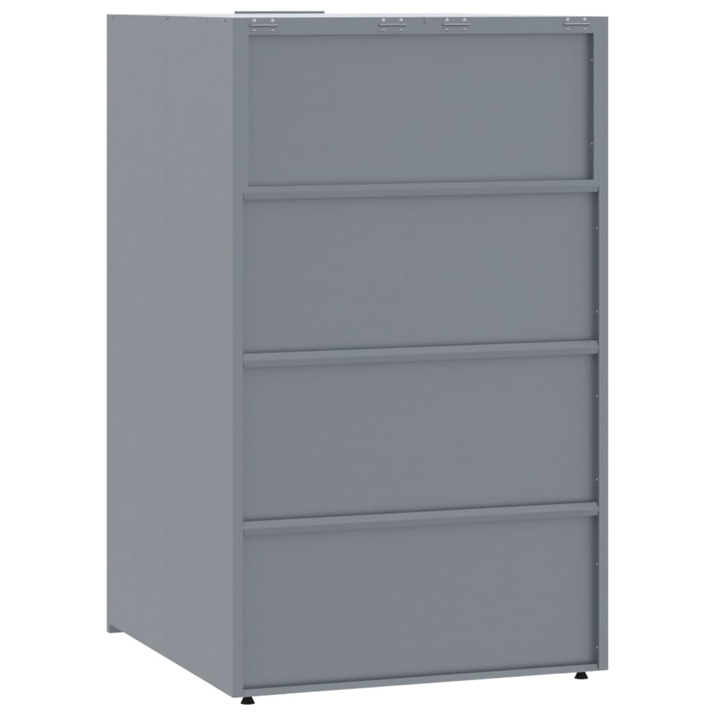 Wheelie Bin Storage for 2 Bins Grey 138x79x117 cm Steel