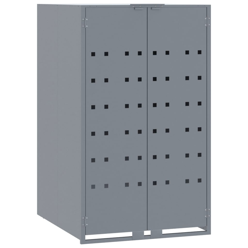 Wheelie Bin Storage for 4 Bins Grey 276x79x117 cm Steel