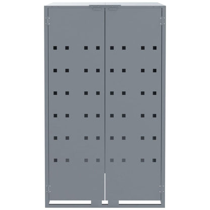 Wheelie Bin Storage for 4 Bins Grey 276x79x117 cm Steel