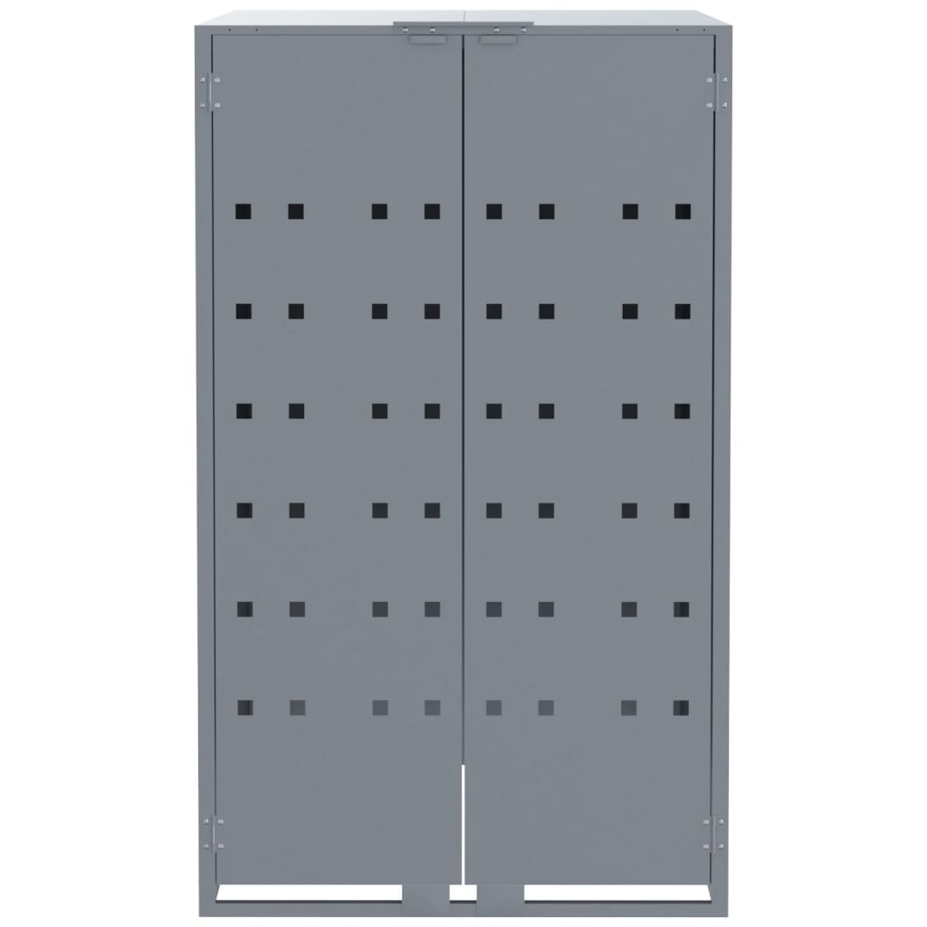 Wheelie Bin Storage for 5 Bins Grey 345x79x117 cm Steel