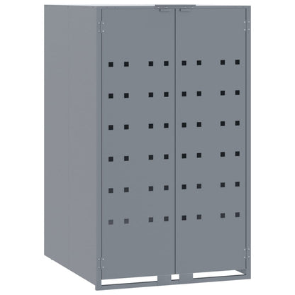 Wheelie Bin Storage for 6 Bins Grey 414x79x117 cm Steel