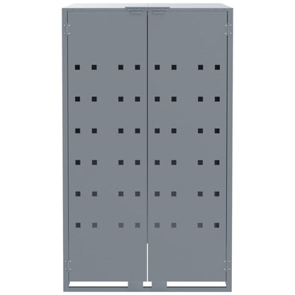 Wheelie Bin Storage for 6 Bins Grey 414x79x117 cm Steel