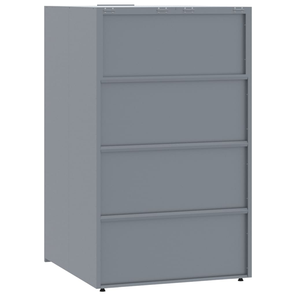 Wheelie Bin Storage for 6 Bins Grey 414x79x117 cm Steel