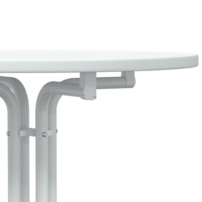 Dining Table White Ø70x110 cm Engineered Wood and Steel