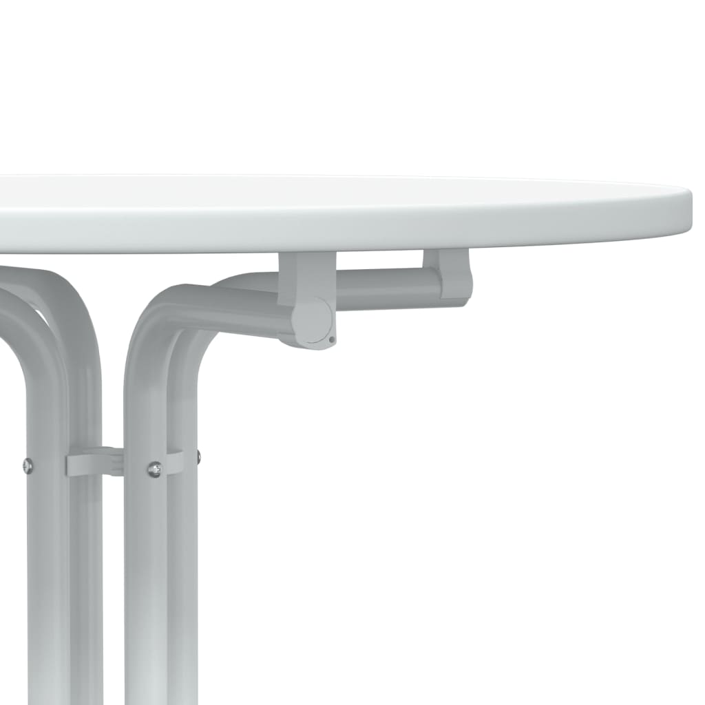 Dining Table White Ø80x110 cm Engineered Wood and Steel