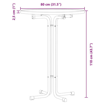 Dining Table White Ø80x110 cm Engineered Wood and Steel