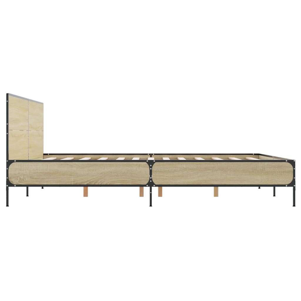 Bed Frame without Mattress Sonoma Oak 140x200 cm