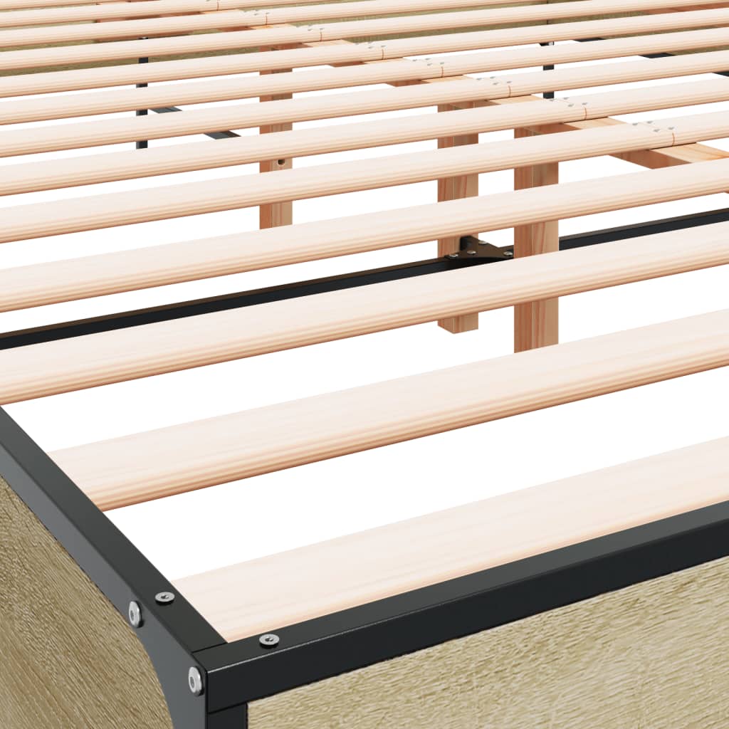 Bed Frame without Mattress Sonoma Oak 140x200 cm