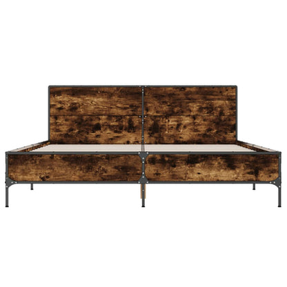 Bed Frame without Mattress Smoked Oak 140x200 cm