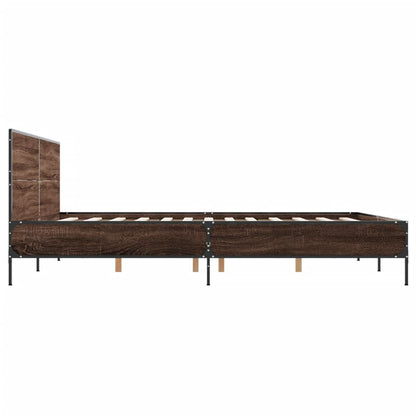 Bed Frame without Mattress Brown Oak 140x200 cm