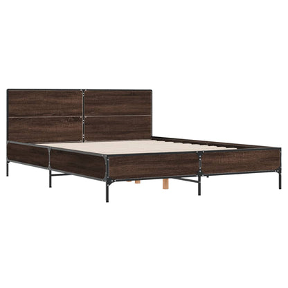 Bed Frame without Mattress Brown Oak 150x200 cm King Size