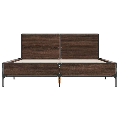 Bed Frame without Mattress Brown Oak 160x200 cm