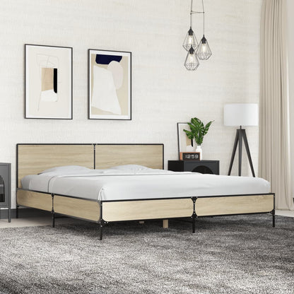 Bed Frame without Mattress Sonoma Oak 180x200 cm Super King