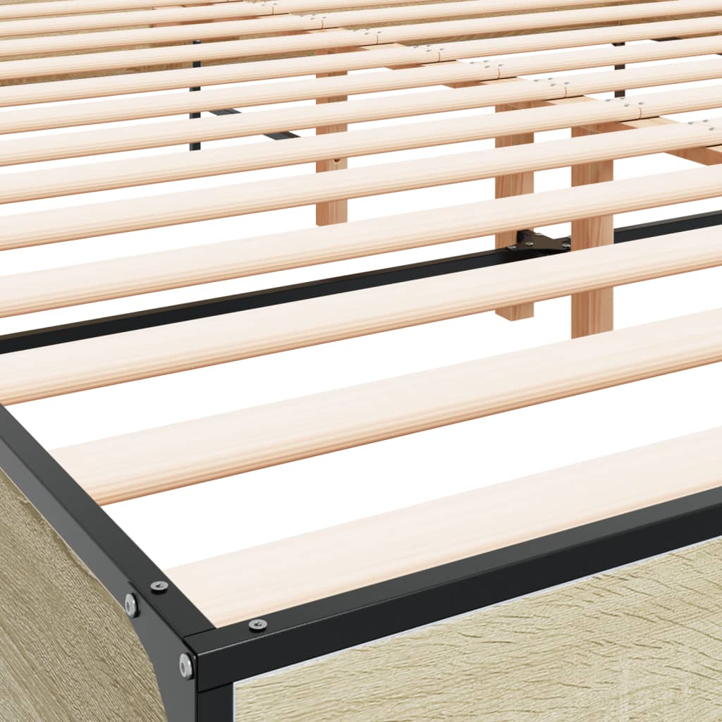 Bed Frame without Mattress Sonoma Oak 180x200 cm Super King