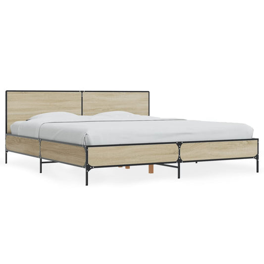 Bed Frame without Mattress Sonoma Oak 180x200 cm Super King