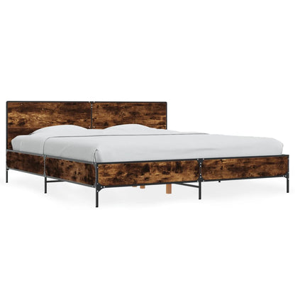 Bed Frame without Mattress Smoked Oak 180x200 cm Super King