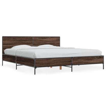 Bed Frame without Mattress Brown Oak 180x200 cm Super King