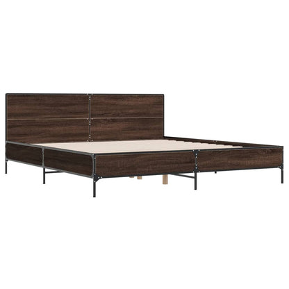 Bed Frame without Mattress Brown Oak 180x200 cm Super King