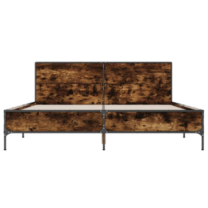 Bed Frame without Mattress Smoked Oak 120x190 cm Small Double