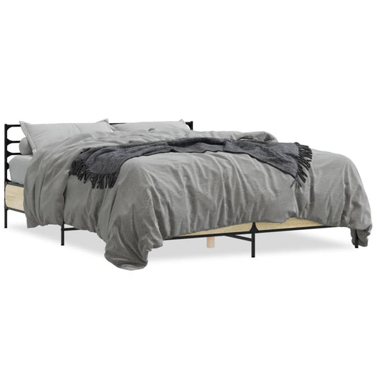 Bed Frame without Mattress Sonoma Oak 150x200 cm King Size