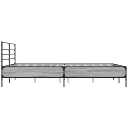 Bed Frame without Mattress Grey Sonoma 150x200 cm King Size