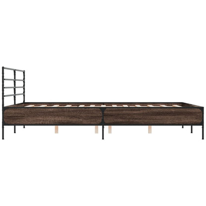 Bed Frame without Mattress Brown Oak 150x200 cm King Size