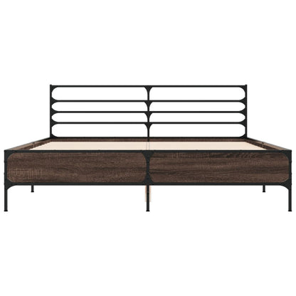 Bed Frame without Mattress Smoked Oak 160x200 cm