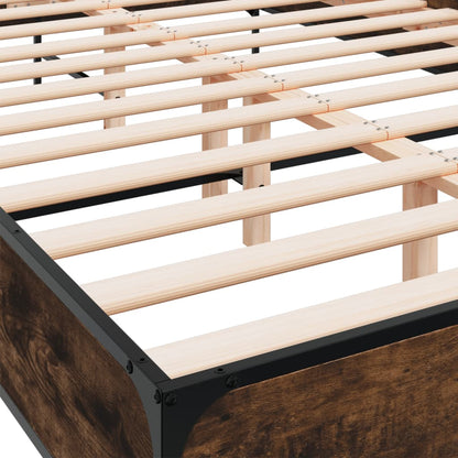 Bed Frame without Mattress Smoked Oak 160x200 cm