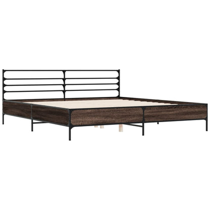 Bed Frame without Mattress Brown Oak 180x200 cm Super King