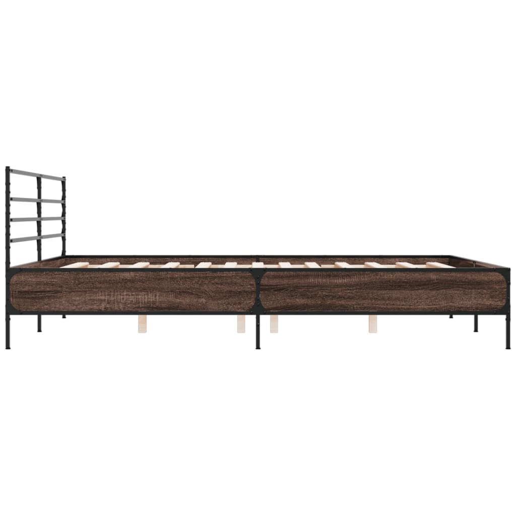 Bed Frame without Mattress Brown Oak 180x200 cm Super King