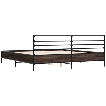 Bed Frame without Mattress Brown Oak 180x200 cm Super King