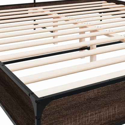 Bed Frame without Mattress Brown Oak 180x200 cm Super King