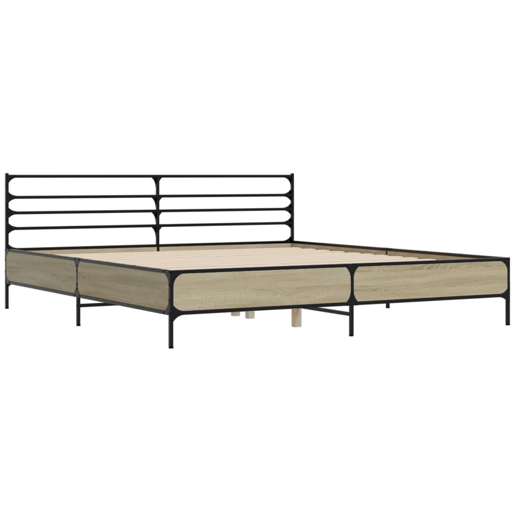 Bed Frame without Mattress Sonoma Oak 200x200 cm