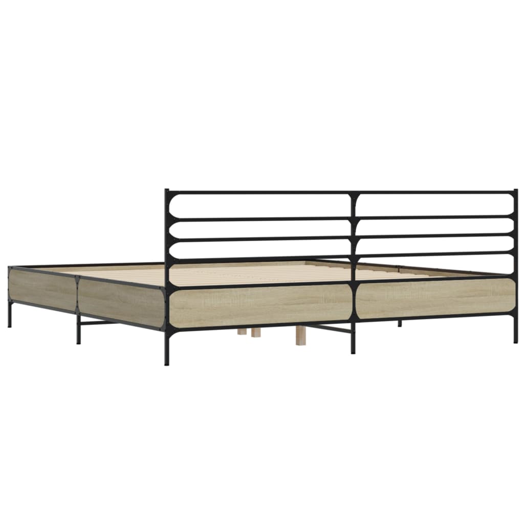 Bed Frame without Mattress Sonoma Oak 200x200 cm