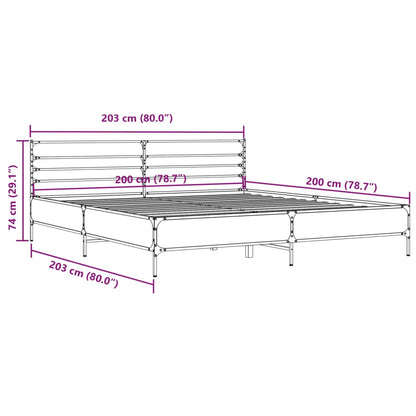 Bed Frame without Mattress Sonoma Oak 200x200 cm