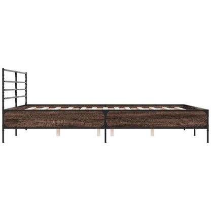 Bed Frame without Mattress Brown Oak 200x200 cm