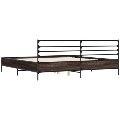 Bed Frame without Mattress Brown Oak 200x200 cm