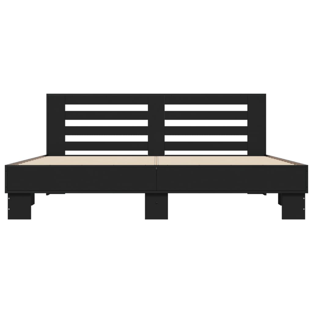 Bed Frame without Mattress Black 200x200 cm