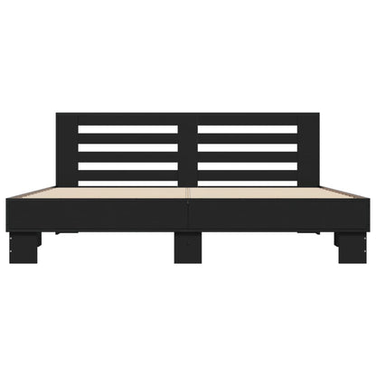 Bed Frame without Mattress Black 200x200 cm