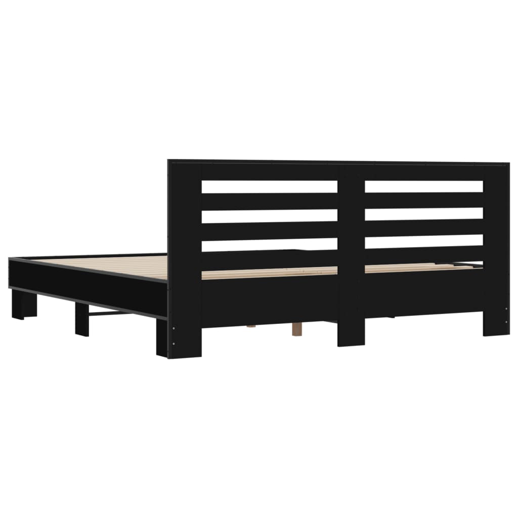 Bed Frame without Mattress Black 200x200 cm