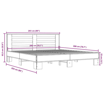 Bed Frame without Mattress Black 200x200 cm