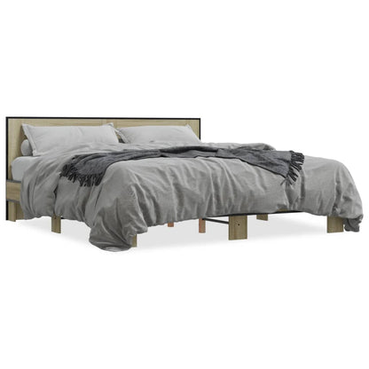 Bed Frame without Mattress Sonoma Oak 180x200 cm Super King