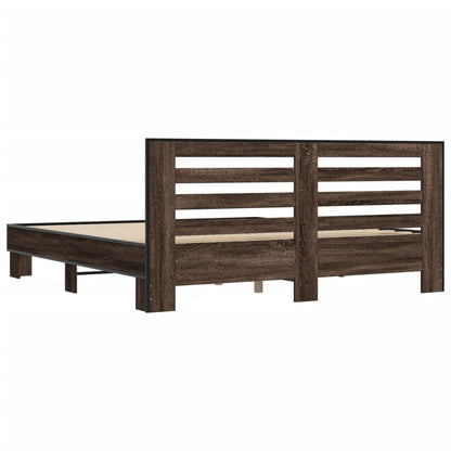 Bed Frame without Mattress Brown Oak 180x200 cm Super King