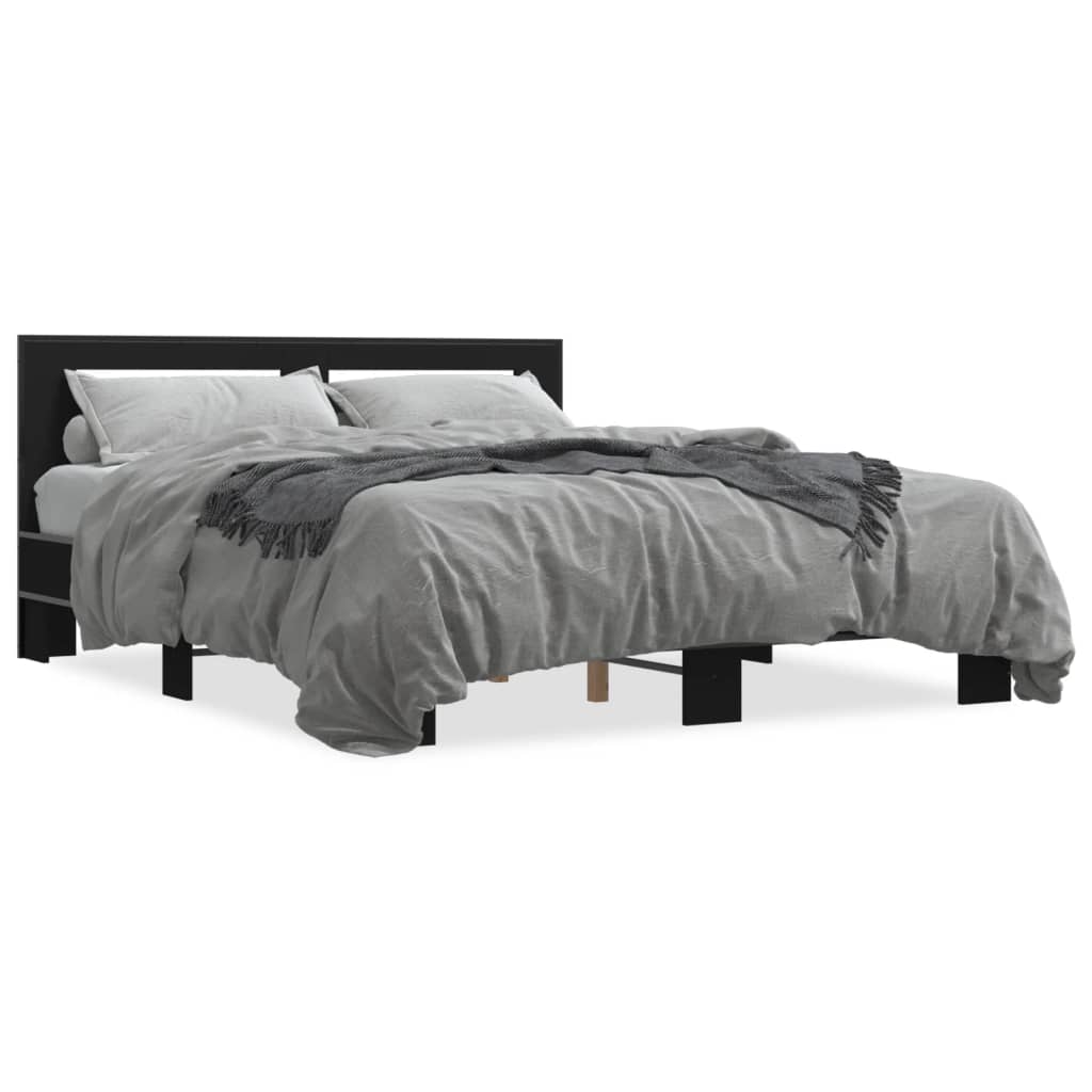 Bed Frame without Mattress Black 160x200 cm